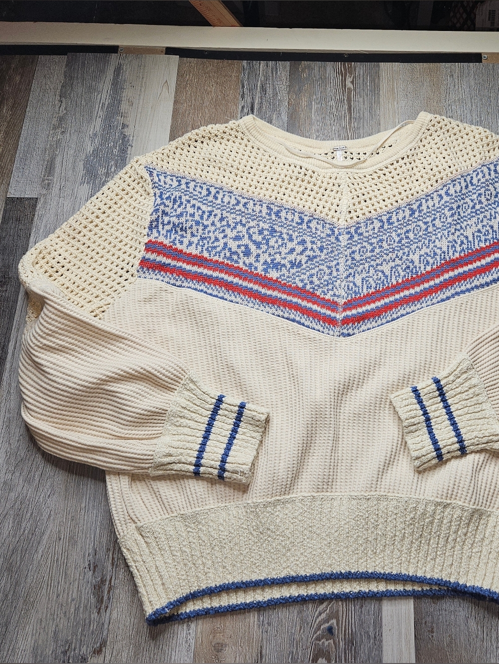 Free People Geo Party Pullover Ivory Medium - Picture 4 of 10